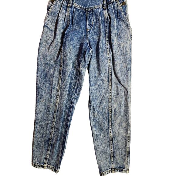 VTG Guess Georges Marciano 1980s  Grunge Denim Overalls Sz 2 Retry 80s Acid Wash - Picture 3 of 9